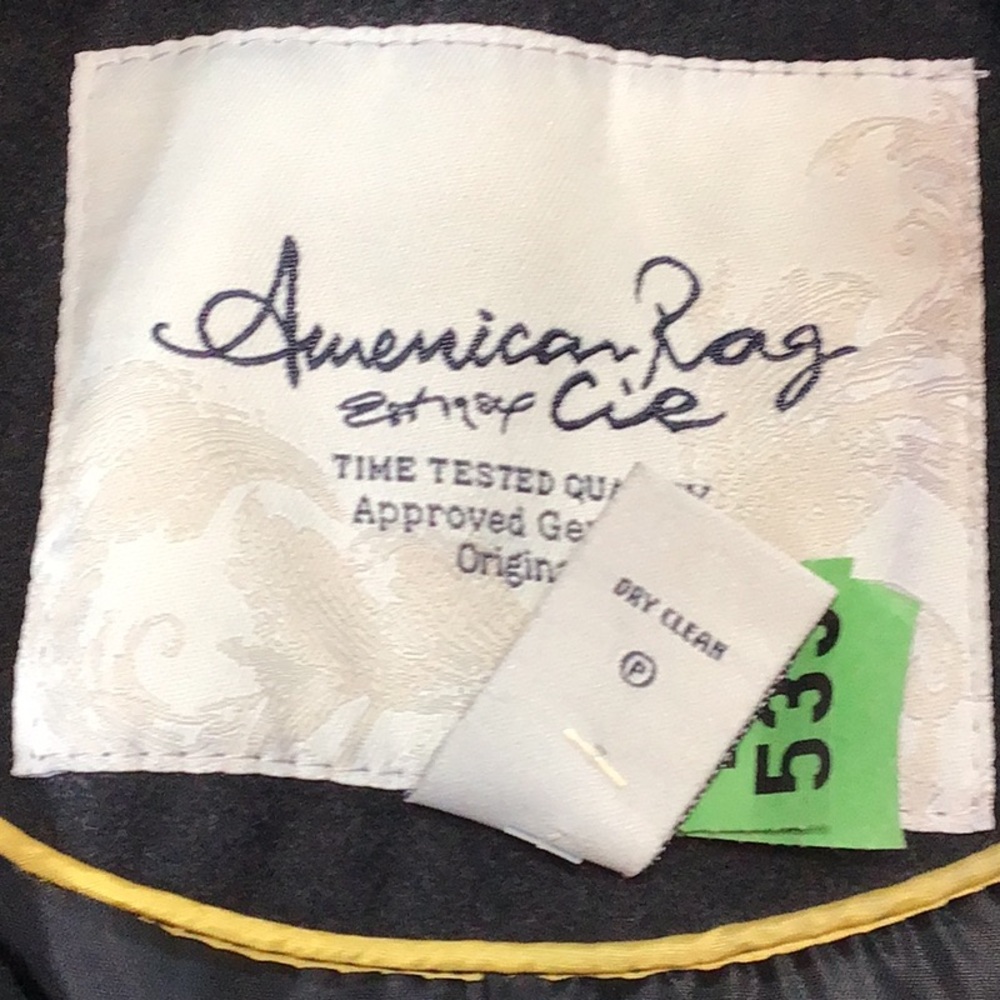 American Rag Charcoal Soft Short Peacoat Jacket Pockets Sz Small - Picture 6 of 13